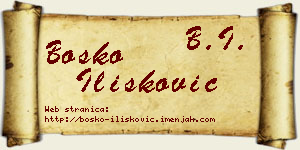 Boško Ilišković vizit kartica